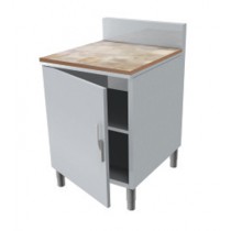 Meuble arrière pour service traditionnel dessus hêtre 2 portes battantes P 800 mm
