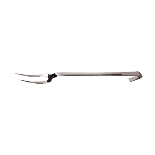 Fourchette de cuisine monobloc 2 dents inox 530 x 42 mm Fourchette de cuisine monobloc 2 dents inox 530 x 42 mm