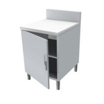 Meuble arrière pour service traditionnel dessus polyéthylène 1 porte battante P 800 mm