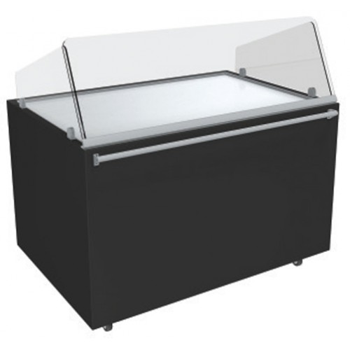 Vitrine neutre en sevice traditionnel hauteur 860/1310 mm, vitre avant inclinée Vitrine neutre en sevice traditionnel hauteur 860/1310 mm, vitre avant inclinée