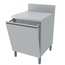 Meuble poubelle dessus plein 1 porte façade basculante hauteur 850 mm