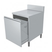 Meuble poubelle dessus plein 1 porte tiroir coulissant hauteur 850 mm