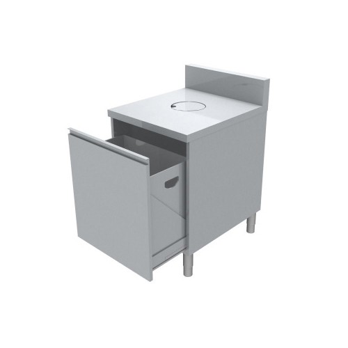 Meuble poubelle avec TVO, 1 porte, tiroir coulissant, P 800mm Meuble poubelle avec TVO, 1 porte, tiroir coulissant, P 800mm