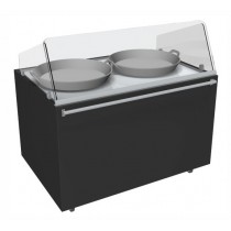 Vitrine à plats cuisinés service traditionnel 2 poêlons 2 x 2.25 kw L 1450 x P 1000 x H 860/1310 mm