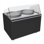 Vitrine à plats cuisinés service traditionnel 2 poêlons 2 x 3 kw L 2000 x P 1000 x H 860/1310 mm
