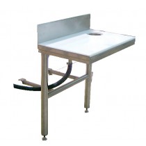 Tablette de travail avec TVO, en inox AISI 304