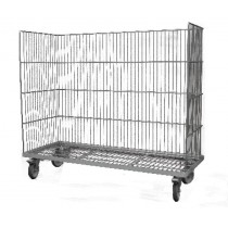 Chariot à barquette avec 1 panier, en inox