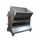Trémie basculante 600 L avec guide fourche pour gerbeur, en inox AISI 304