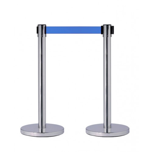 Poteau file d'attente avec sangle Ø 65 x H 940 mm Poteau file d'attente avec sangle Ø 65 x H 940 mm