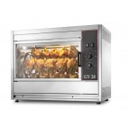 Rôtissoire électrique ventilée traversante, 4 broches, en inox, 6.7 kW