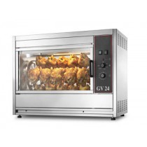 Rôtissoire électrique ventilée traversante, 7 broches, en inox, 9.3 kW