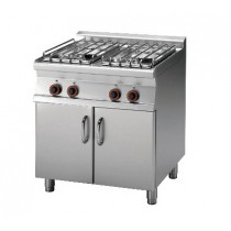 Piano de cuisson sur meuble placard fermé, gamme 700, en inox AISI 304, 2 feux gaz, 2 x 5.5 kW