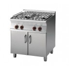 Piano de cuisson sur meuble placard fermé, gamme 700, en inox AISI 304, 2 feux gaz, 2 x 5.5 kW