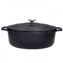 Cocotte ovale en fonte emaillée, capacité 4 litres