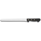 Couteau pour pâté en croûte lame microdentée avec une manche ABS noir avec rivets