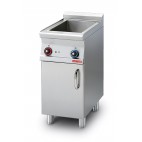 Bain-marie électrique sur meuble placard fermé, gamme 700, en inox AISI 304, 1 cuve, 1.1 kW