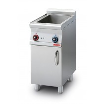 Bain-marie électrique sur meuble placard fermé, en inox AISI 304, 1 cuve, 1.1 kW