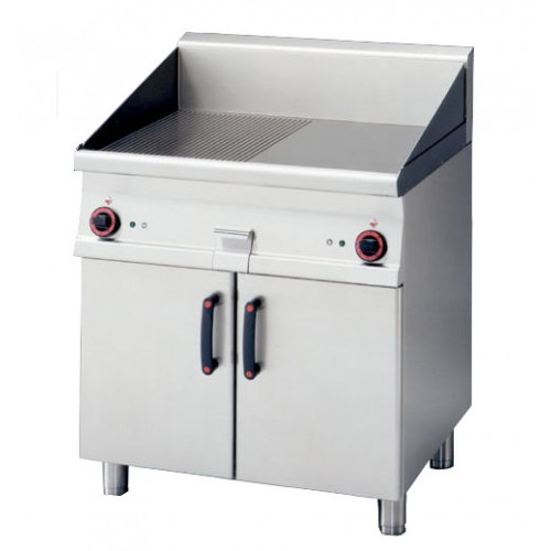 Plancha électrique sur meuble placard fermé, gamme 700, inox AISI 304, 11.1 kW Plancha électrique sur meuble placard fermé, gamme 700, inox AISI 304, 11.1 kW