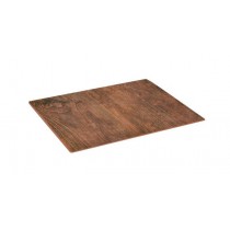 Plateau rectangulaire en melamine, imitation bois sur pieds silicone, profondeur 325 mm