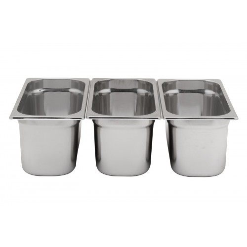 Bac inox cuisine gastronorme GN1/3, plein, en inox aisi 304 Bac inox cuisine gastronorme GN1/3, plein, en inox aisi 304