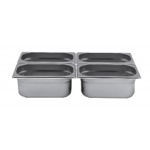 Bac inox cuisine gastronorme GN1/4, plein, en inox aisi 304