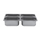 Bac inox cuisine gastronorme GN1/4, plein, en inox aisi 304