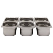 Bac inox cuisine gastronorme GN1/6, plein, en inox aisi 304