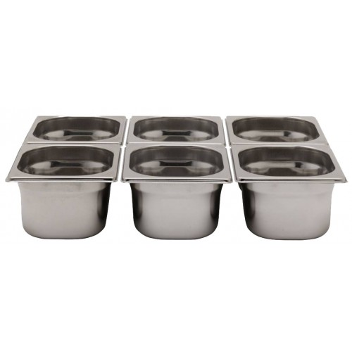 Bac inox cuisine gastronorme GN1/6 plein en inox aisi 304 Bac inox cuisine gastronorme GN1/6 plein en inox aisi 304