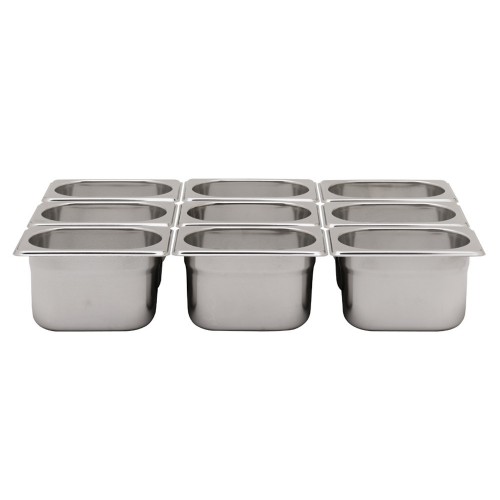 Bac inox cuisine gastronorme GN1/9 plein en inox aisi 304 Bac inox cuisine gastronorme GN1/9 plein en inox aisi 304