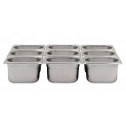 Bac inox cuisine gastronorme GN1/9 plein en inox aisi 304