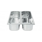 Bac inox cuisine gastronorme GN2/4, plein, en inox aisi 304