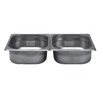 Bac inox cuisine gastronorme GN1/2, perforé, en inox aisi 304