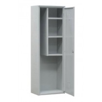 Armoire balais avec 3 étagères couleur gris