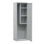 Armoire balais avec 3 étagères couleur gris