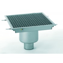 Siphon avec cuvette monobloc, 250 x 250 mm, sortie verticale centrée, Ø 100 mm