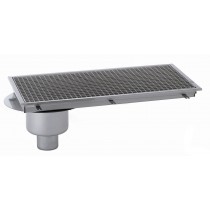 Siphon avec cuvette monobloc, 1000 x 250 mm, sortie verticale décentrée, Ø 100 mm