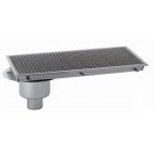 Siphon avec cuvette monobloc, 1000 x 250 mm, sortie verticale décentrée, Ø 100 mm