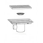 Siphon avec cuvette monobloc, 1000 x 250 mm, sortie horizontale centrée, Ø 100 mm