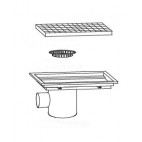 Siphon avec cuvette monobloc, 1000 x 250 mm, sortie horizontale décentrée, Ø 100 mm