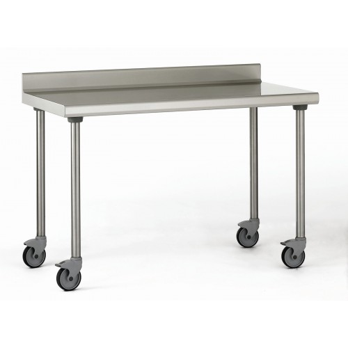 Table inox TS 15N démontable sur roues à dosseret pieds ronds largeur 800 mm Table inox TS 15N démontable sur roues à dosseret pieds ronds largeur 800 mm
