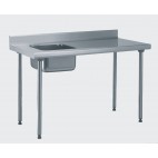 Table du chef TS 15N soudée sans robinet à dosseret bac à gauche largeur 700 mm