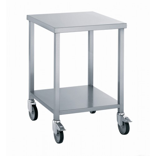 Table porte-machine soudée sur roues acier inoxydable L 600 x l 600 x H 850 mm Table porte-machine soudée sur roues acier inoxydable L 600 x l 600 x H 850 mm