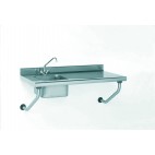 Table du chef suspendue TS 15N avec robinet largeur 700 mm bac à gauche