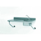 Table du chef suspendue TS 15N avec robinet largeur 700 mm bac à droite