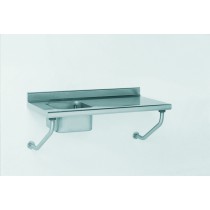 Table du chef suspendue TS 15N, sans robinet, largeur 700 mm, bac à gauche, L 400 x P 400 x H 250 mm