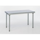 Table inox TS 15N démontable centrale sur mesure pieds ronds largeur 600 mm