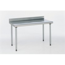 Table inox TS 15N démontable sur mesure à dosseret pieds ronds largeur 600 mm