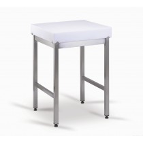 Billot de cuisine, polyéthylène, piétement soudé, L 600 x l 600 mm