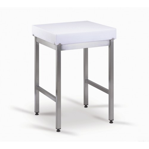 Billot de cuisine polyéthylène piétement soudé L 600 x l 600 mm