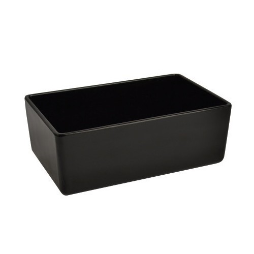 Plat noir en mélamine format gastro évasé sur pieds silicone Plat noir en mélamine format gastro évasé sur pieds silicone